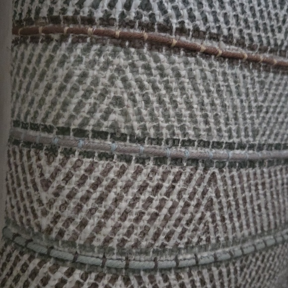 Gray, Olive and Brown Patterned Throw Pillow - Picture 6 of 6